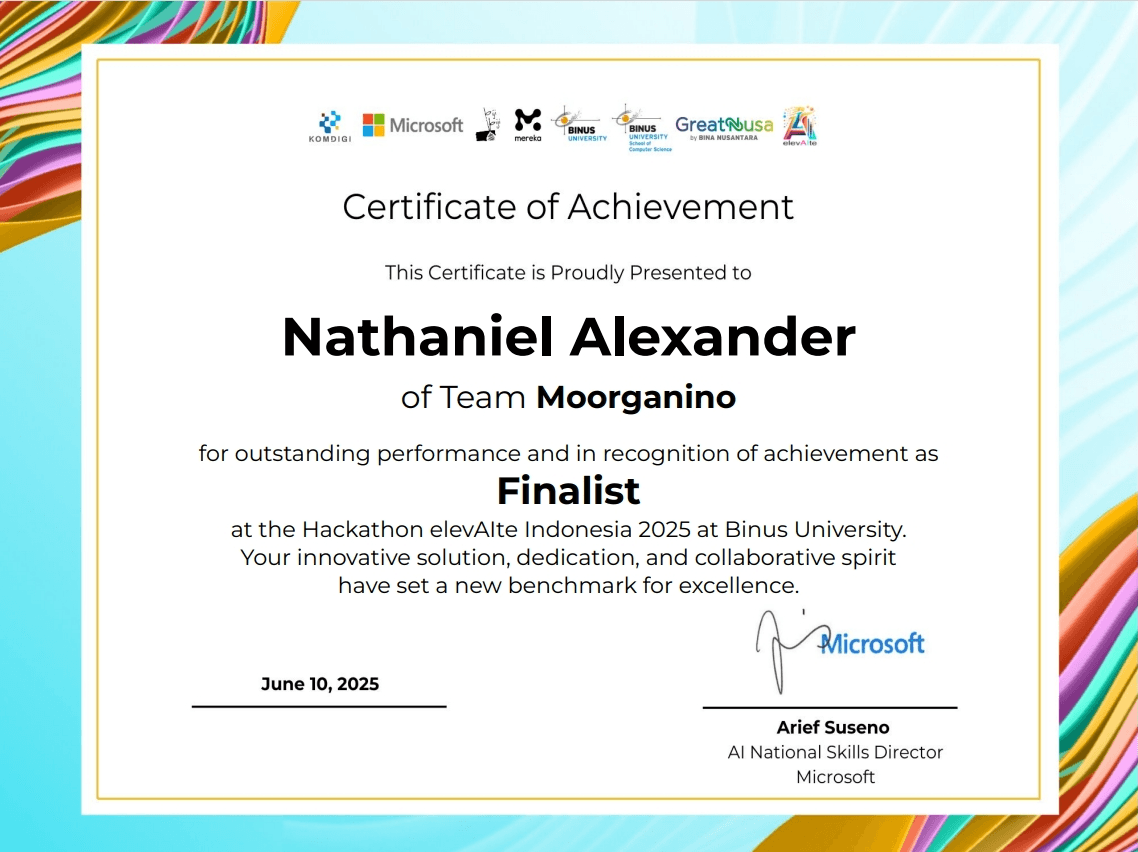 Finalist ElevAite Hackathon - Binus Hub 