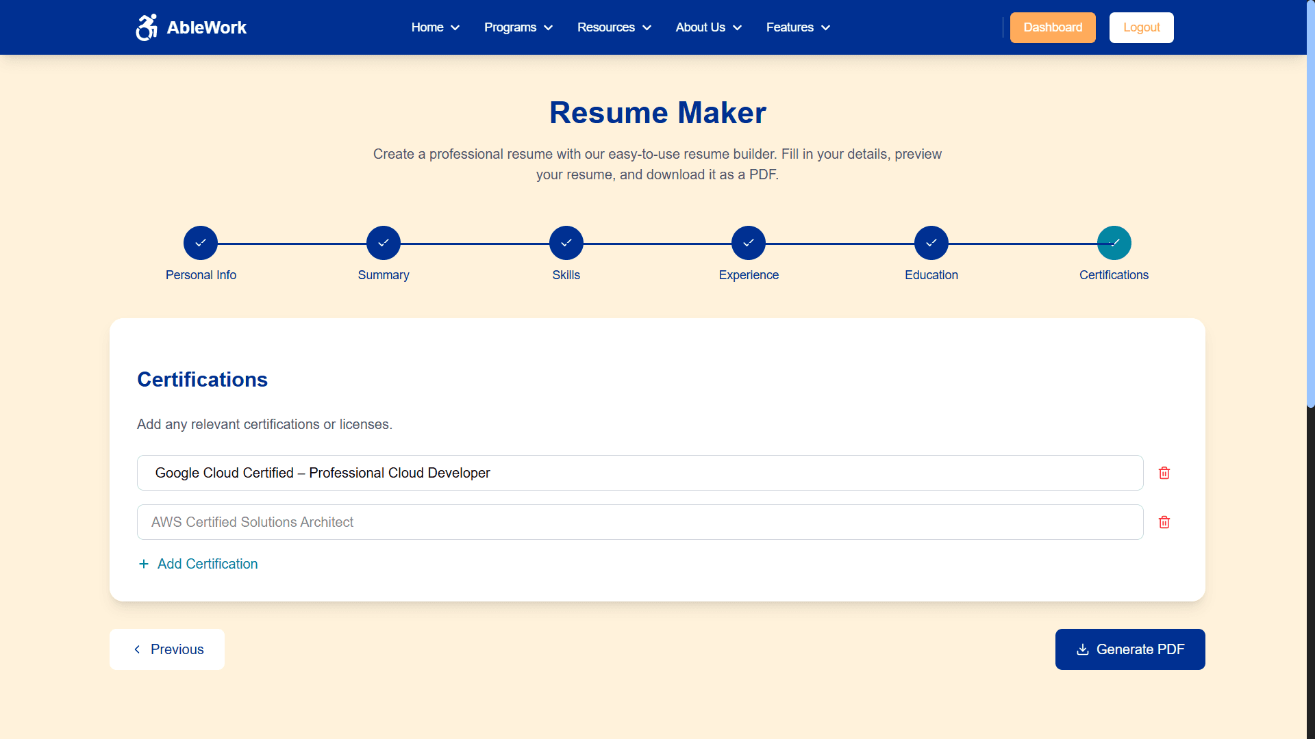 Resume maker