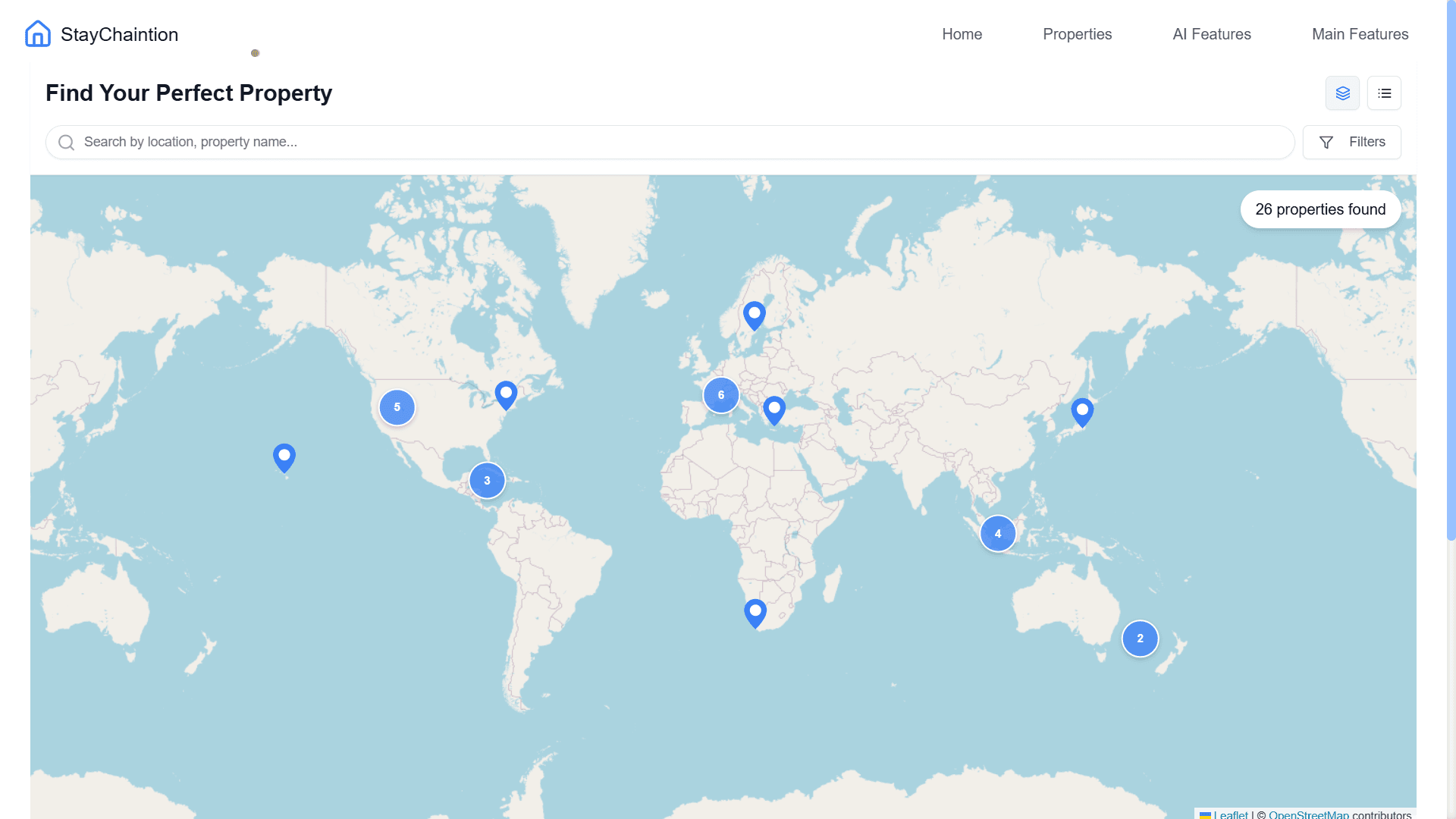 Property search with map