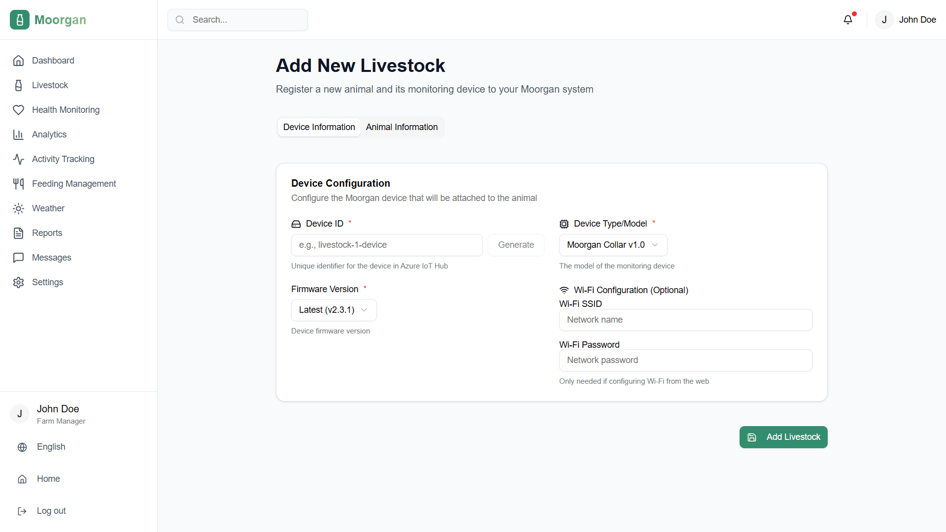 Add livestock page